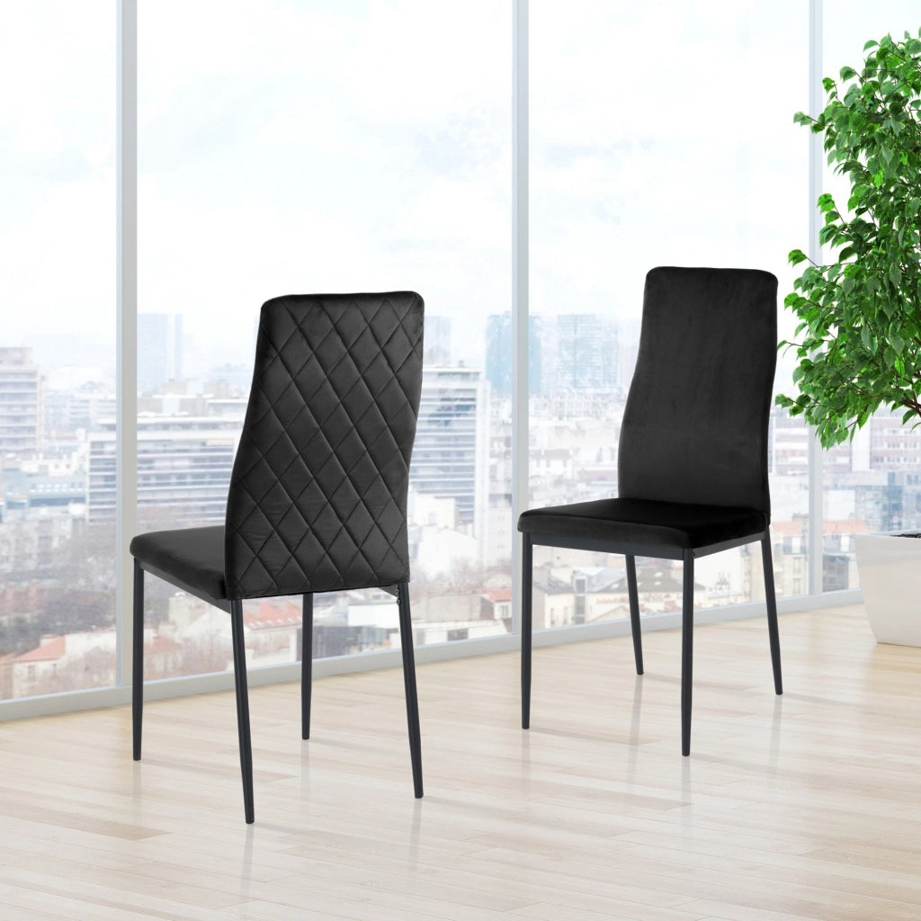 Sedia RODI BLACK in velluto nero con gambe in metallo oro