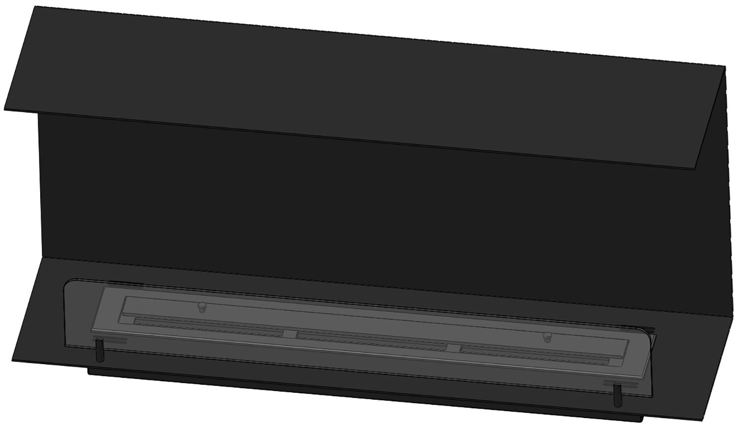 Camino a Bioetanolo da Incasso 100x45 cm Inside C 1000 V1 Nero con Vetro