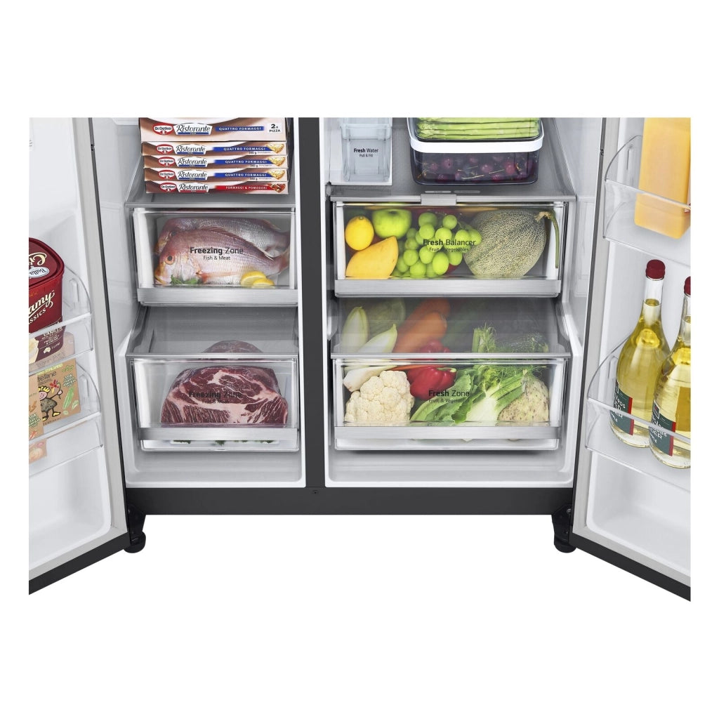 LG GSXV91MCAE InstaView Frigorifero Side by Side 635 L 179 cm Classe E 36 dB No Frost Wi-Fi Door in Door colore Nero