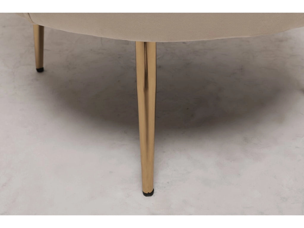 Poltrona "Floria" in velluto - 75 x 68 x 77,5 cm - Beige