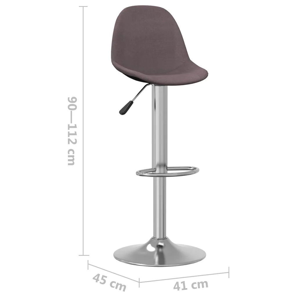Sgabelli da Bar 2 pz Tortora in Tessuto 333390