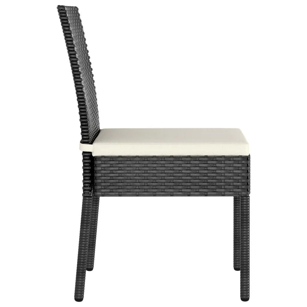 Set da Pranzo da Giardino 7 pz in Polyrattan Nero 3065697