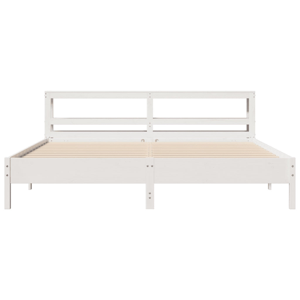 Giroletto senza Materasso Bianco 200x200 cm Legno Massello Pino 3306136
