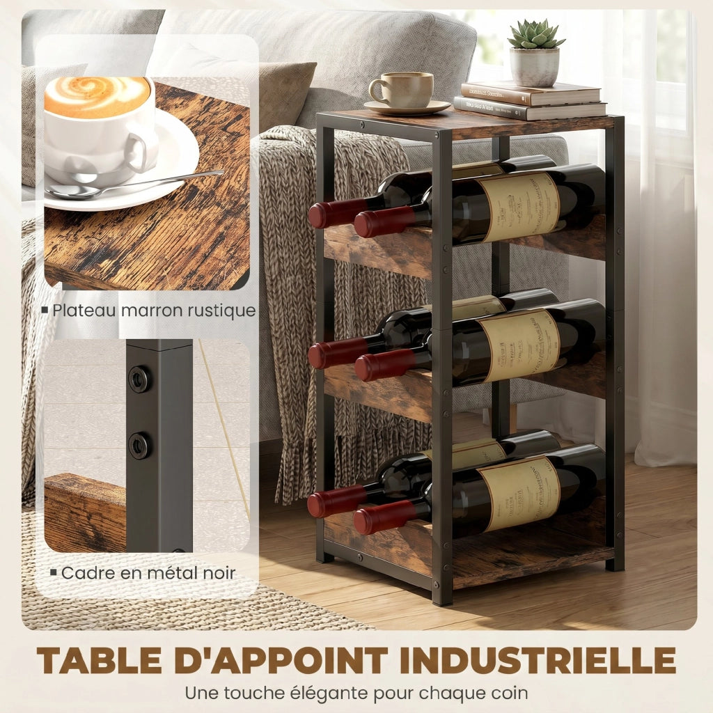 Portabottiglie ¨C zephmum ¨C Marrone 22x24x49.2 cm