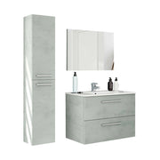 Ricadi, set Mobili Bagno Specchio Incluso, Grigio Cemento