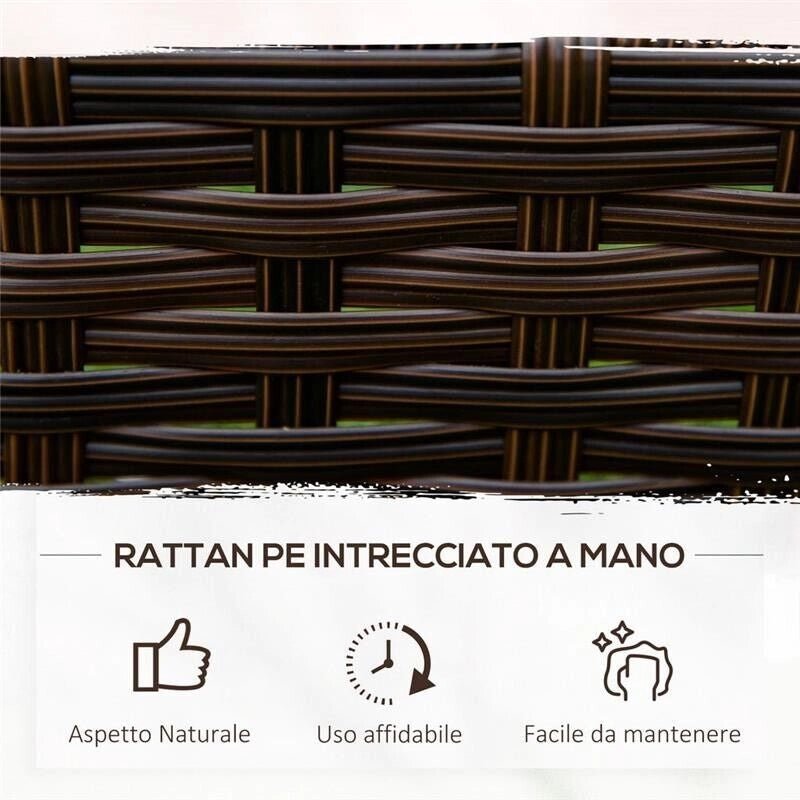 ORTO RIALZATO A 3 LIVELLI IN RATTAN SINTETICO SENZA FONDO PER PIANTE E VERDURE, 120X120X40CM, GRIGIO