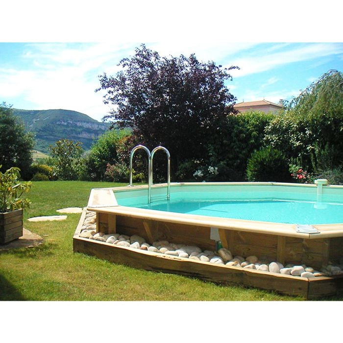 Piscina In Legno Ottagonale Northwood 580 -  5,80 H1,30 M - Liner Blue