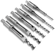 Set di fori per quadrati, 6 pezzi, diverse diametri, fori in legno e cemento, set di punterelle.