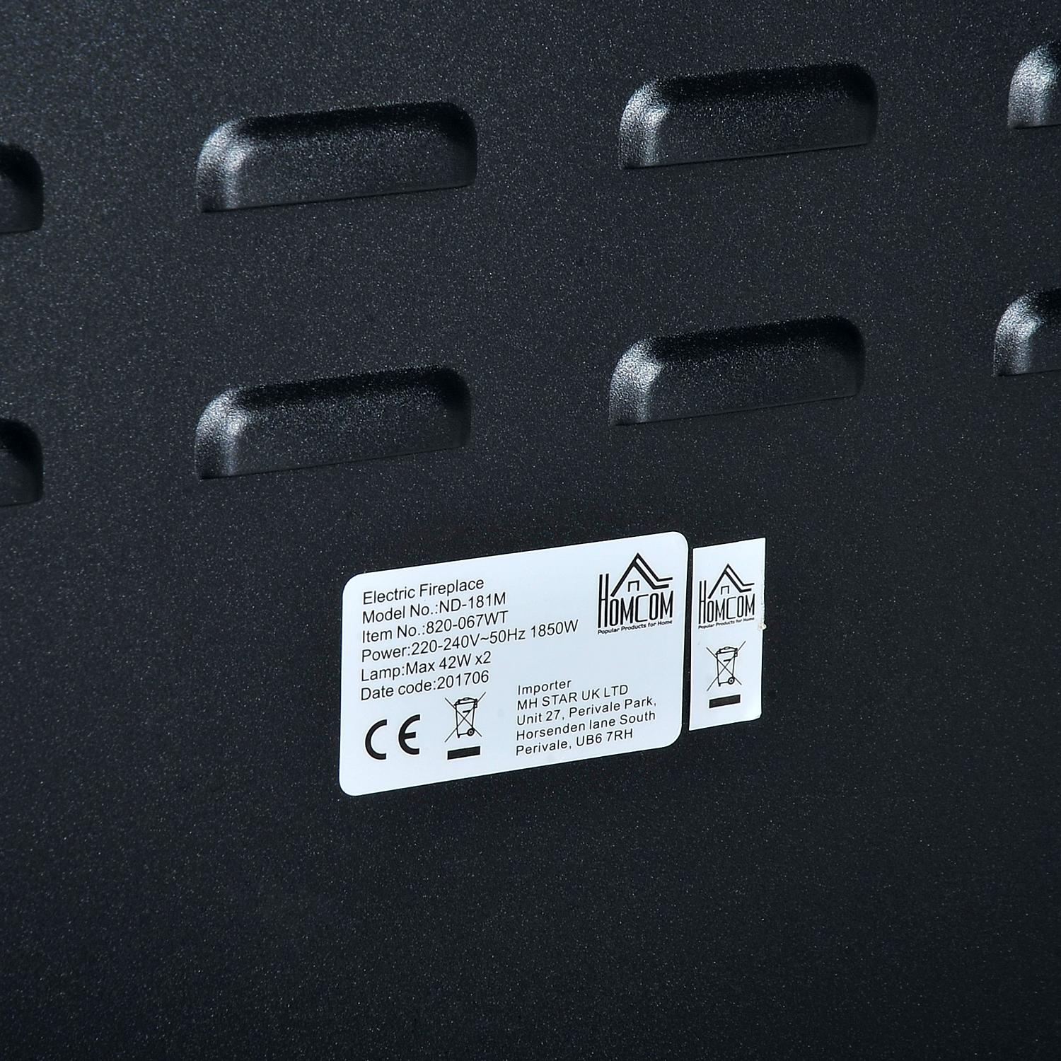 Camino Elettrico da Terra Effetto Fiamma 1800W Bianco