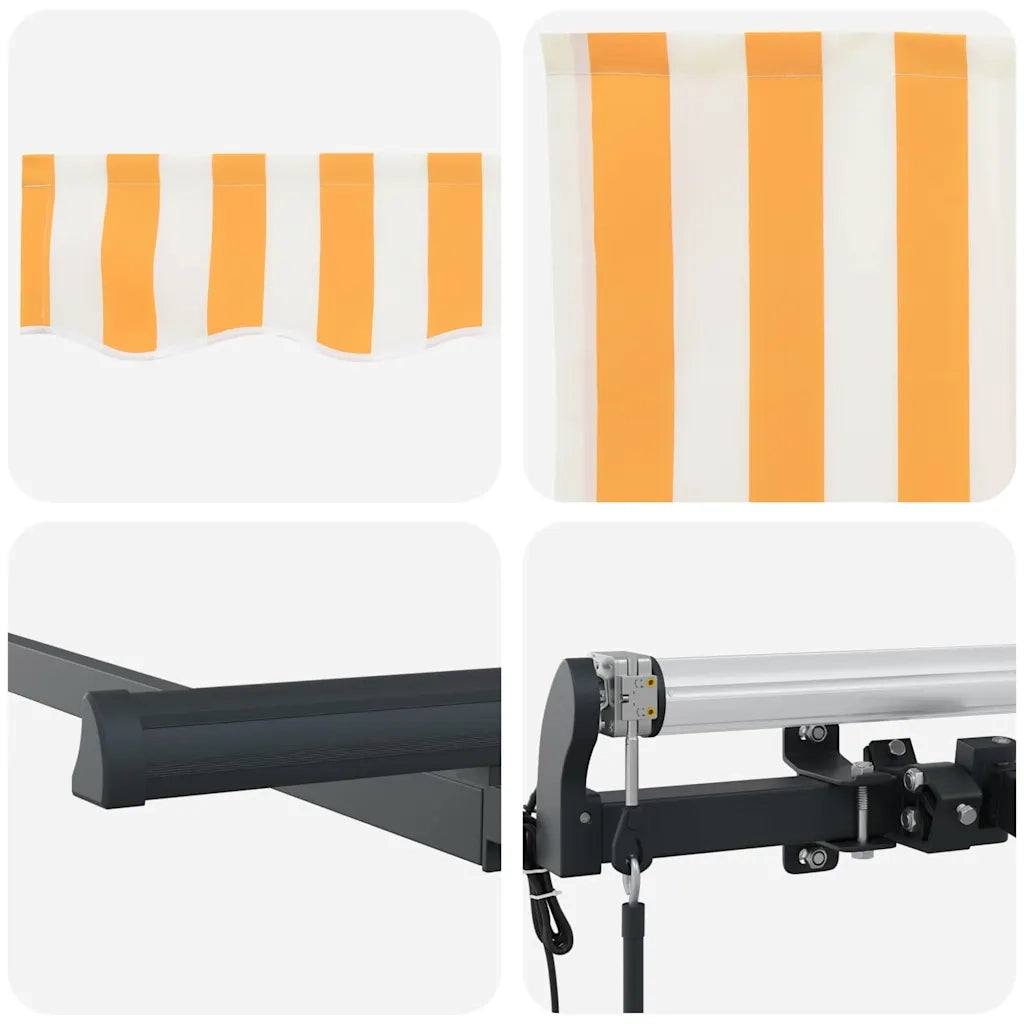 vidaXL Tenda Retrattile Giallo e Bianco 250 x 200 cm