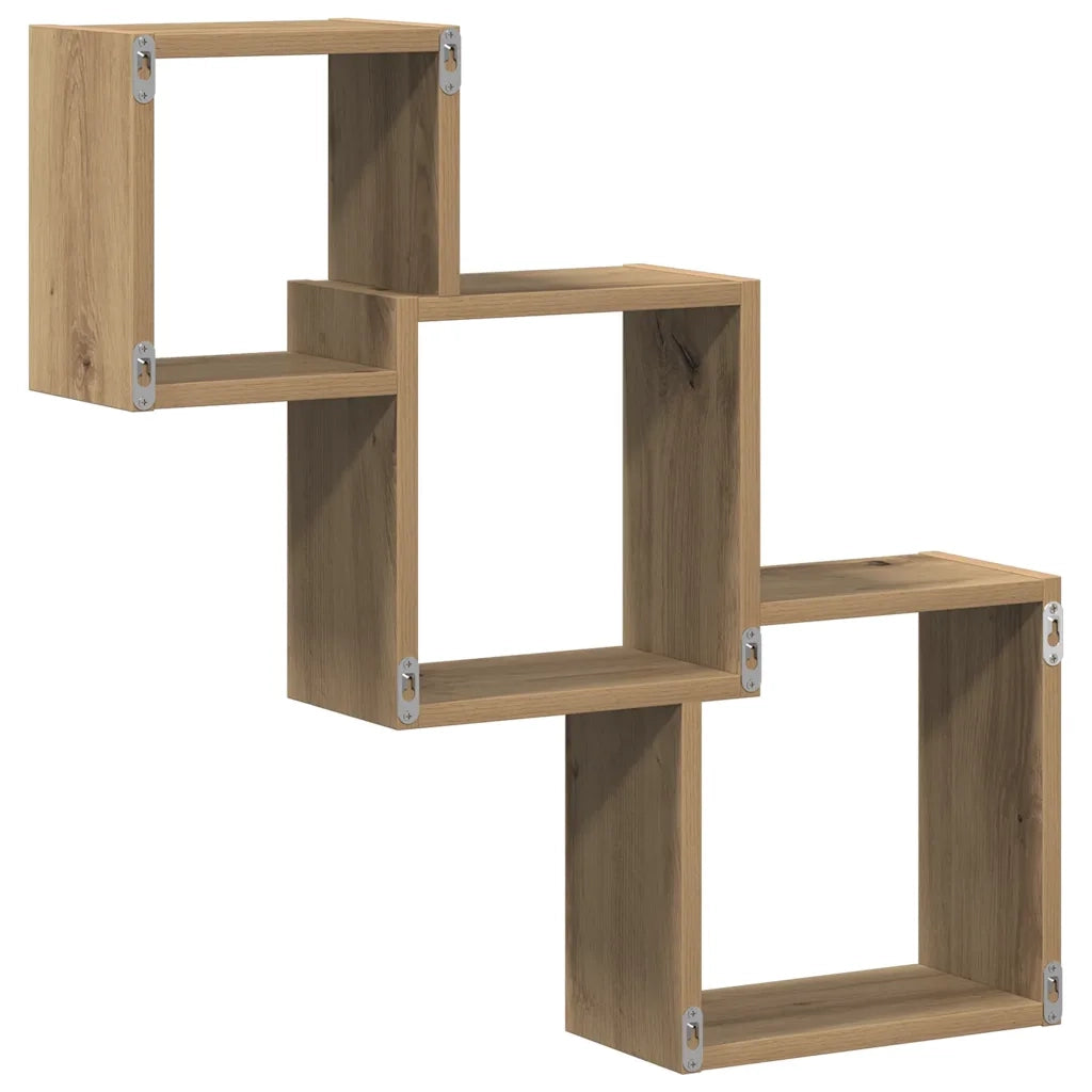 vidaXL Mensole a Cubo Parete Artigianale 68x15x68 cm Legno Multistrato