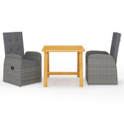 Set da pranzo da giardino per esterni 3 pezzi mobili grigi 02_0013611