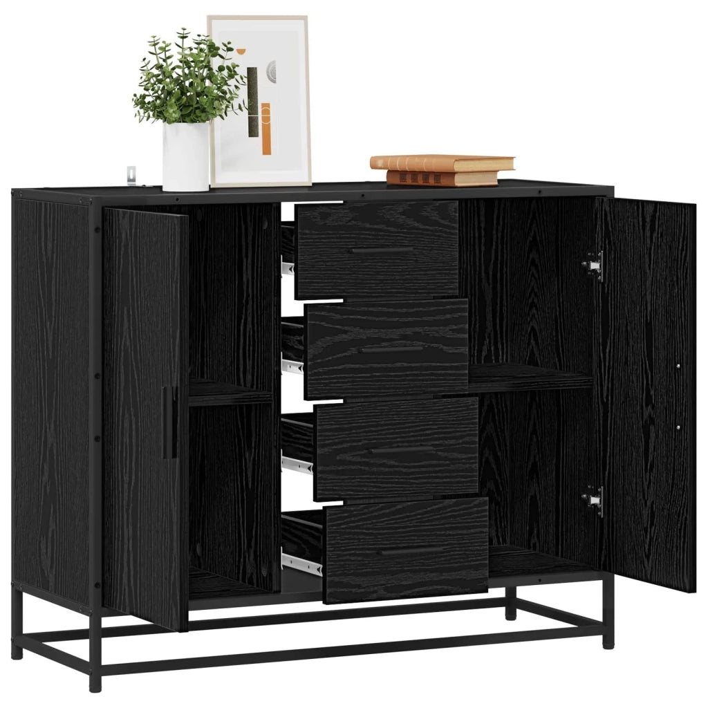 Credenza Rovere Nero 92 x 35 x 76 cm Legno ingegnerizzato 3439157