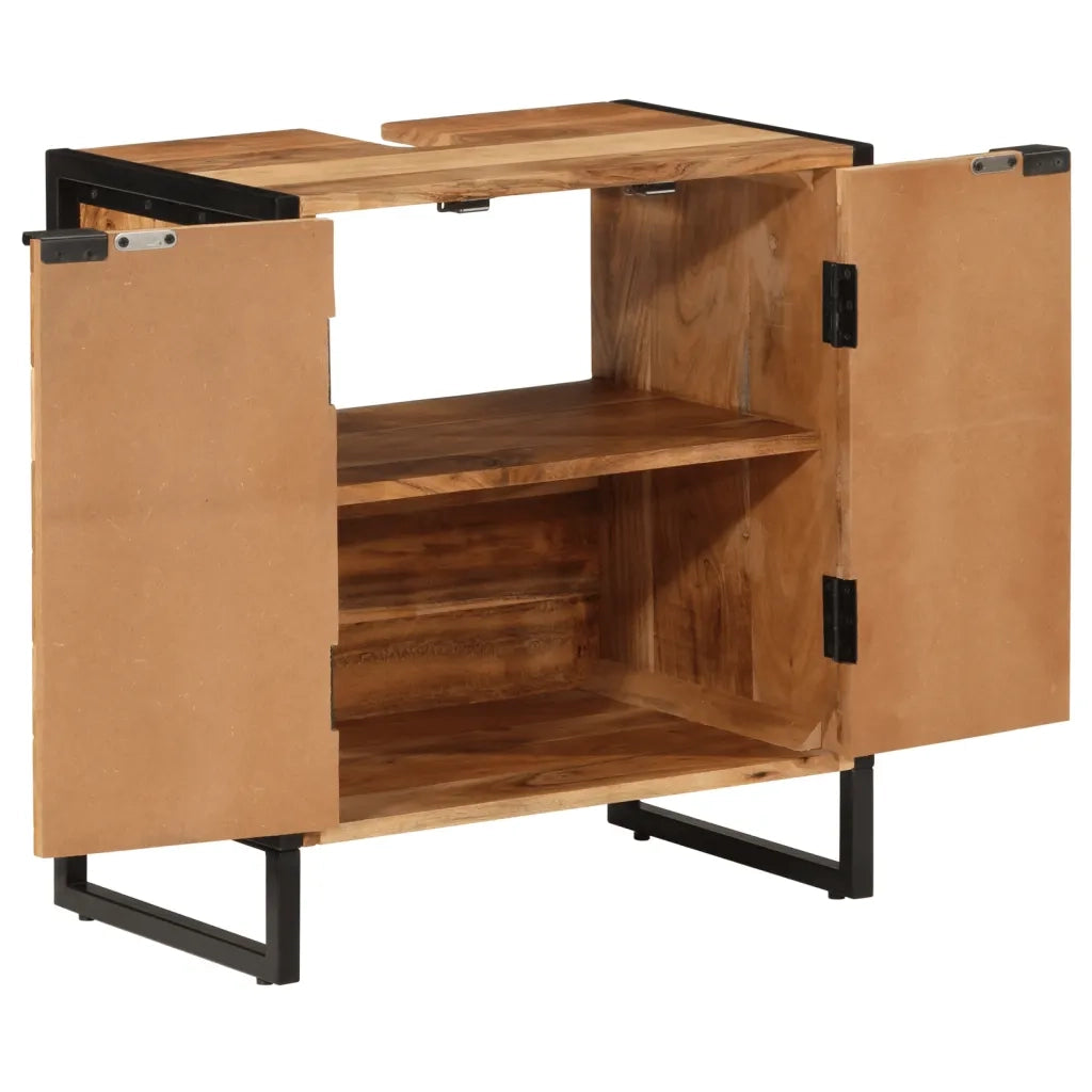 Mobile da Bagno 55x35x60 cm in Legno Massello di Acacia e Ferro 372747