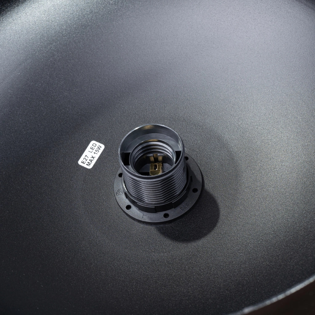 Lampada sospensione nera legno ELODEA E27 15W Pure Lume