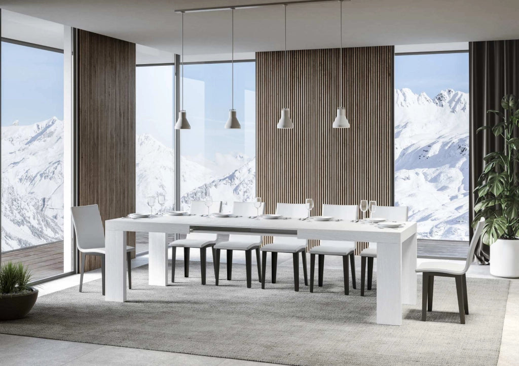 Tavolo allungabile 90x160/420 cm Roxel Bianco Frassino