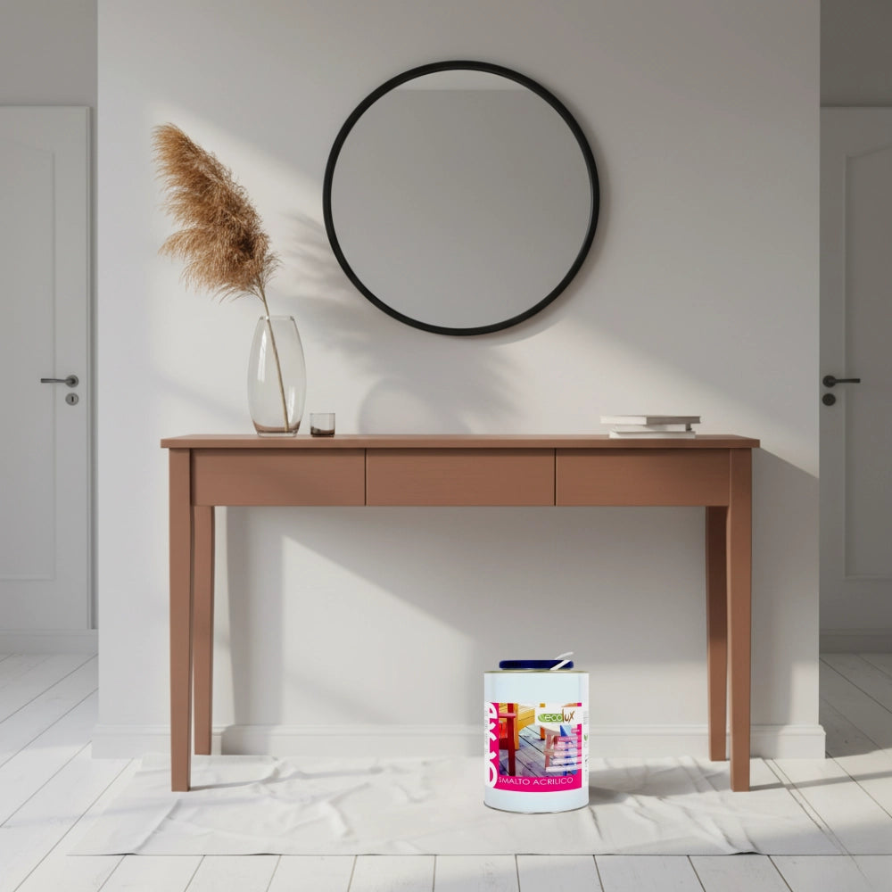 Ecolux smalto satinato acrilico ecologico per legno e metallo *** formato 2.5 lt, colore- cammello, confezione 1