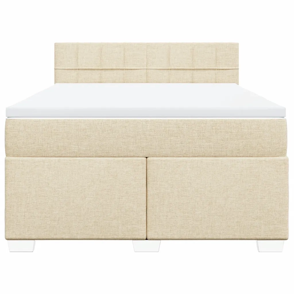 Giroletto a Molle con Materasso Crema 140x200 cm in Tessuto 3285916