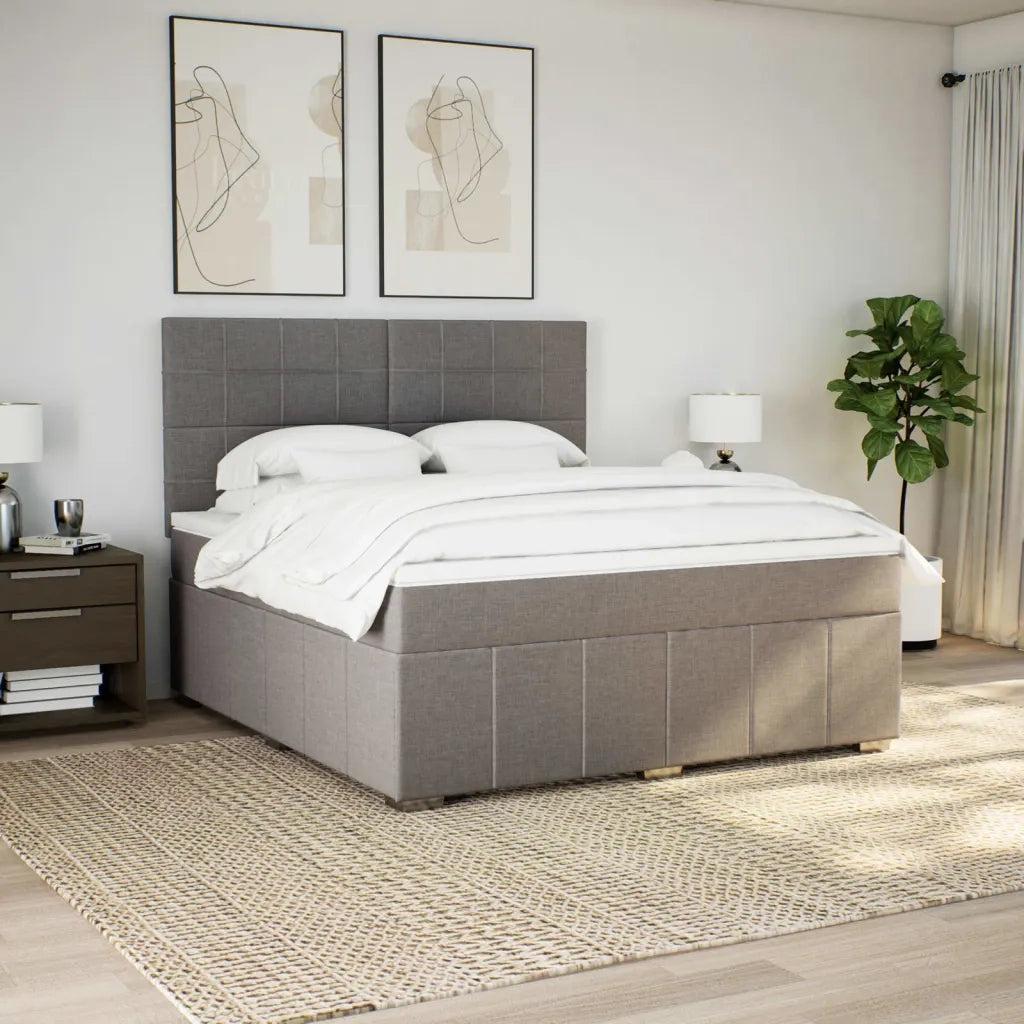 Giroletto a Molle con Materasso Tortora 180x200 cm in Tessuto 3291751