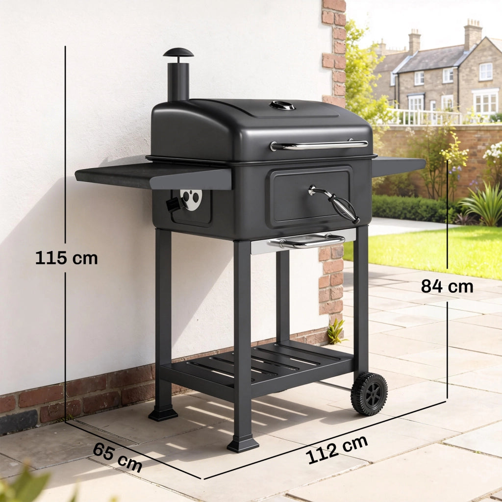 Barbecue a carbone con termometro e coperchio ¨C zephmum ¨C Griglia in acciaio