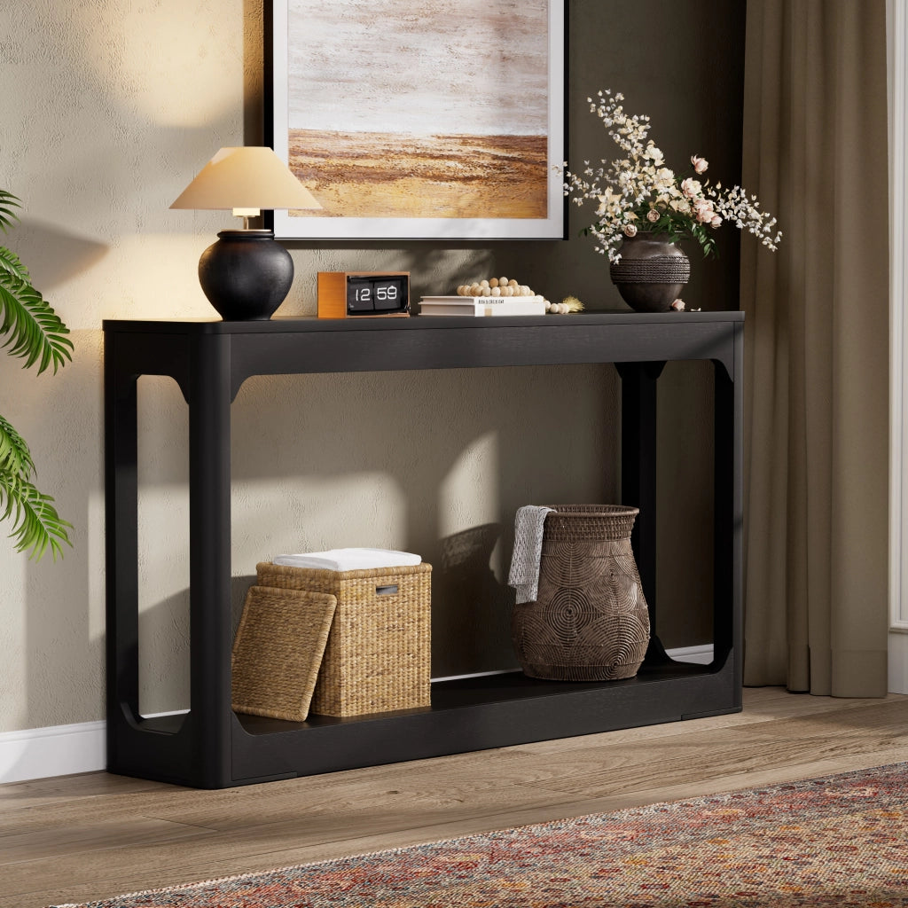 Consolle con ripiani aperti - per ingresso - in MDF - 145x37.5x14.5 cm - nero
