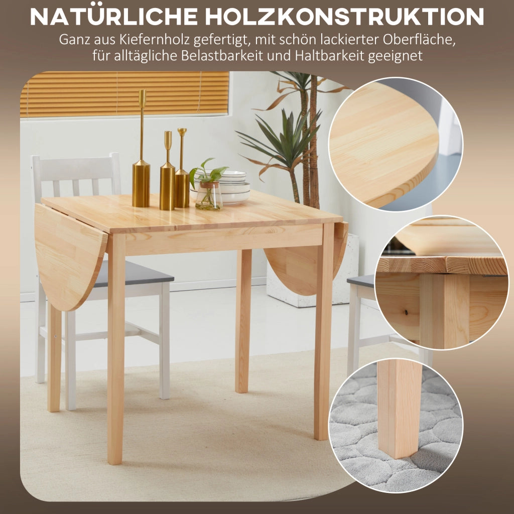 Tavolo da pranzo allungabile pieghevole ¨C zephmum ¨C legno 140x70x75 cm