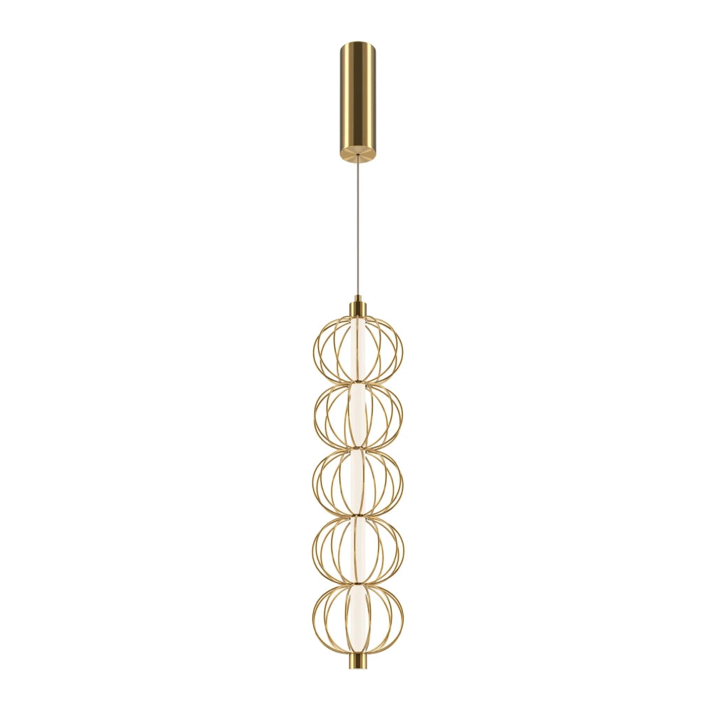 Maytoni Lampadario moderno Golden Cage 1 luce LED integrato oro metallo