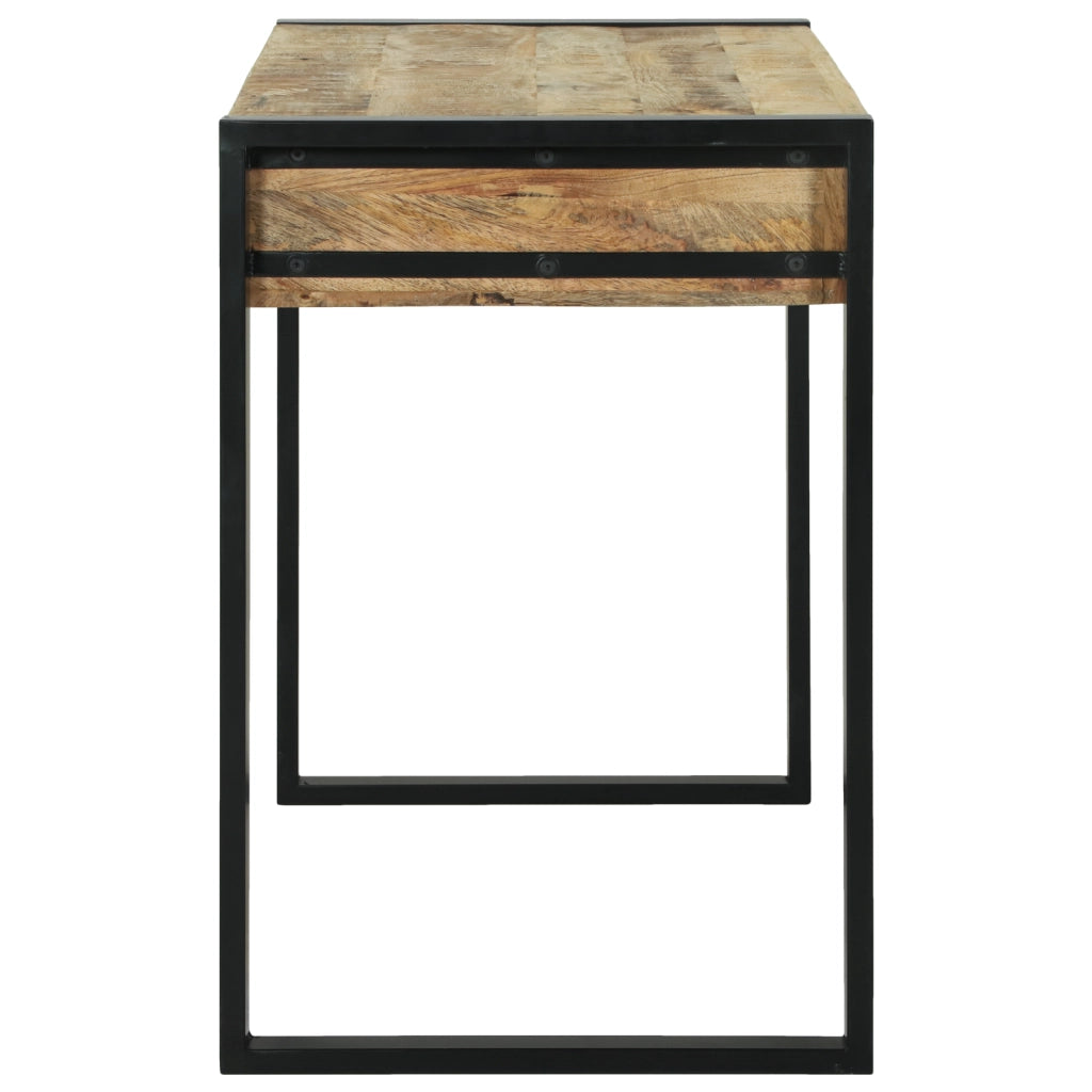 Tavolo da trucco con specchio 100x50x75 cm in legno massello grezzo di mango