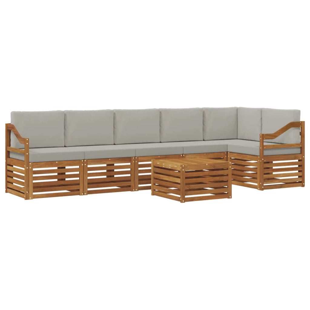 Set divano sezionale con cuscino 7 pcs Grigio Naturale e Chiaro 3374946