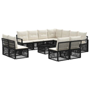 Set Divano da Giardino 12 pcs Nero polyrattan 3435748