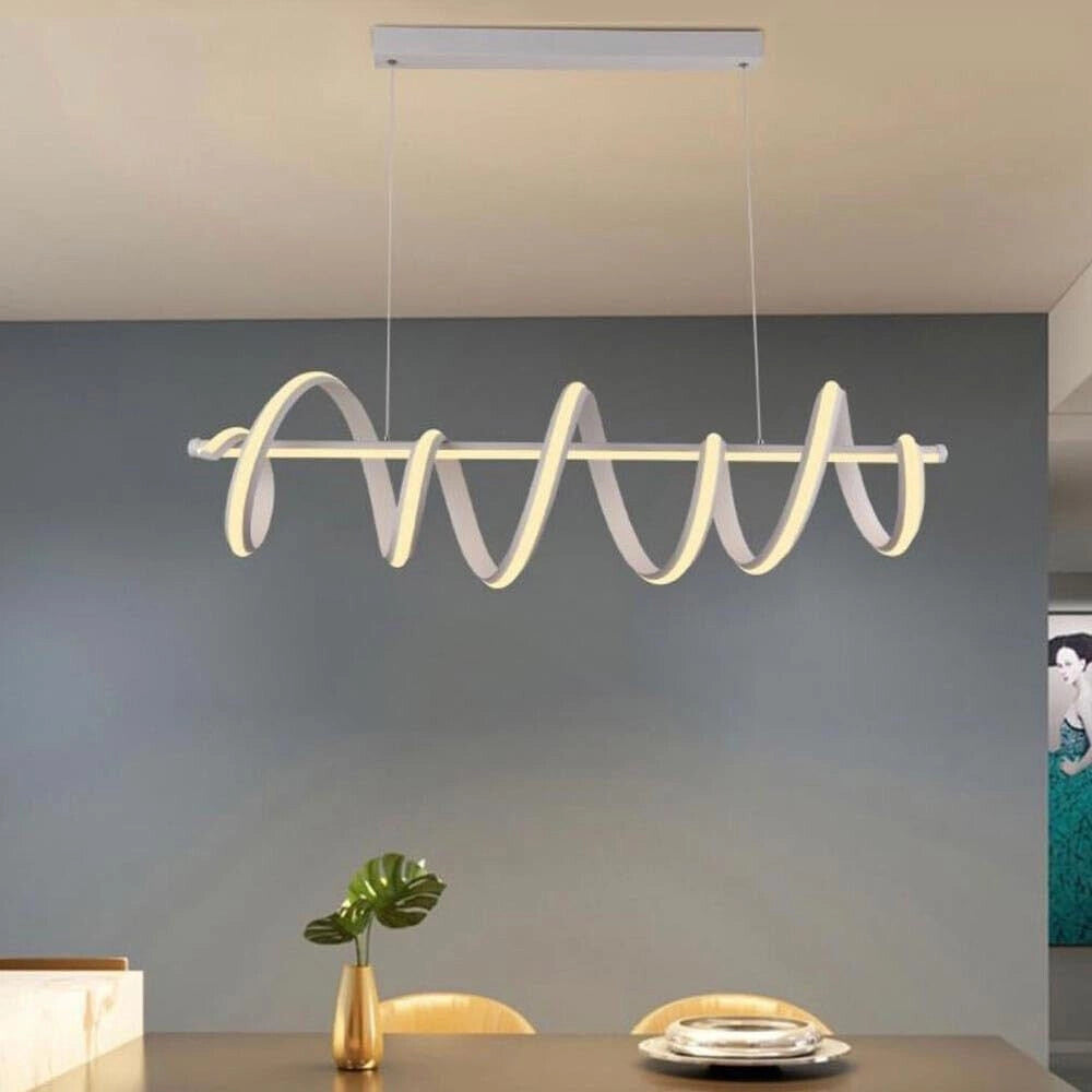 Trade Shop - Lampadario Led 60 Watt Lampada Twist Bianco Stilizzato Tecnologia Cct 3000k-6500k A68-b3c -