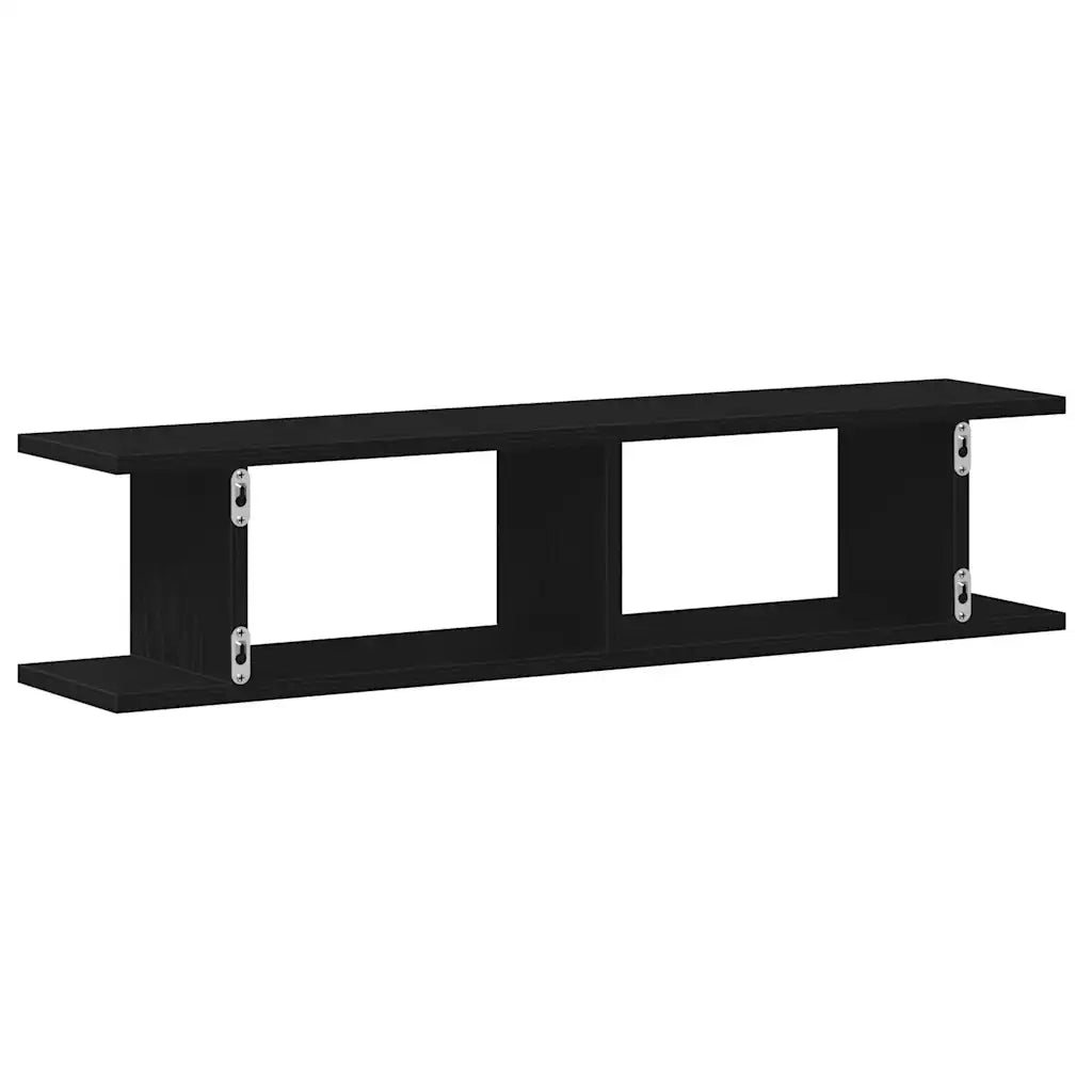 Mensole da Parete 2 pz Rovere Nero 90x18x20 cm in Truciolato