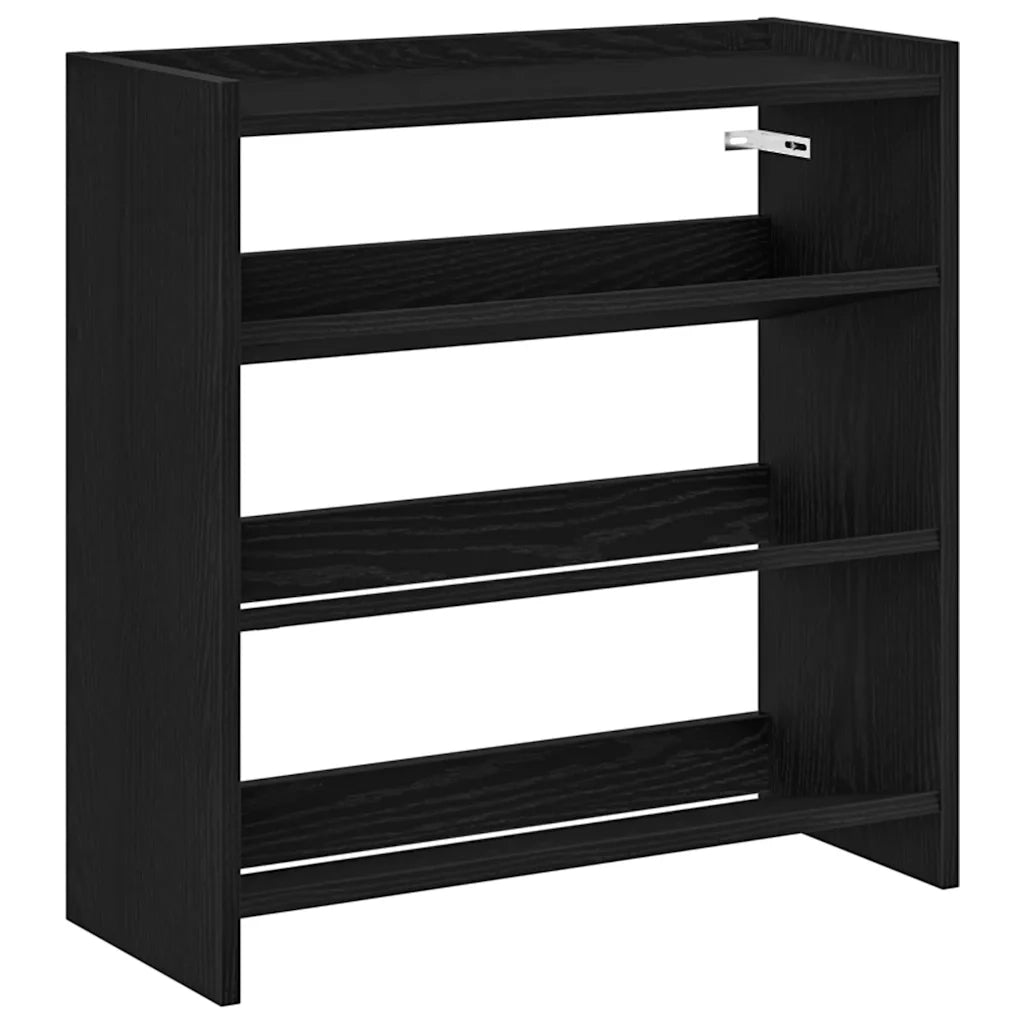 Scarpiera-Scaffale per scarpe Nera 60x25x62 cm in Legno Multistrato