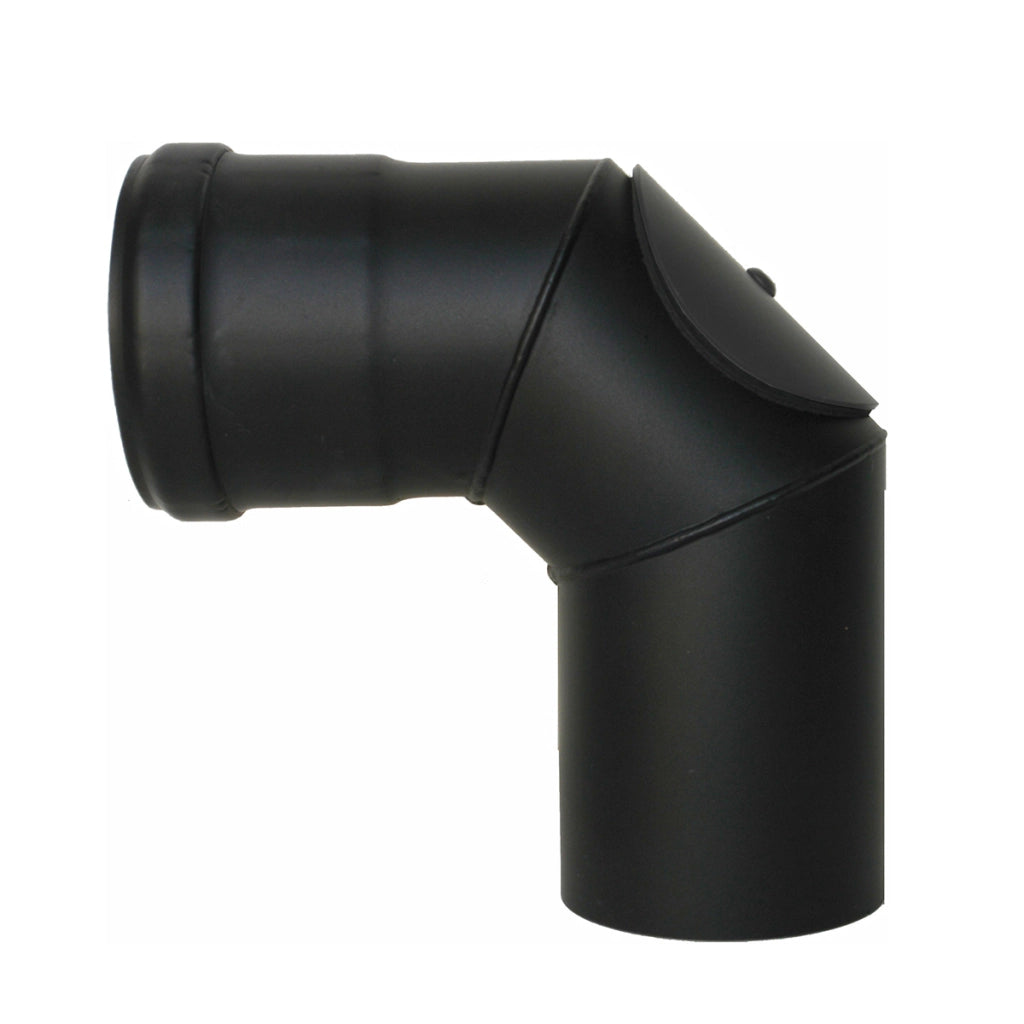 CURVA ISPEZIONABILE CON PORTELLO PELLET SMALTATO- Diam. 100- DK- pezzi 1