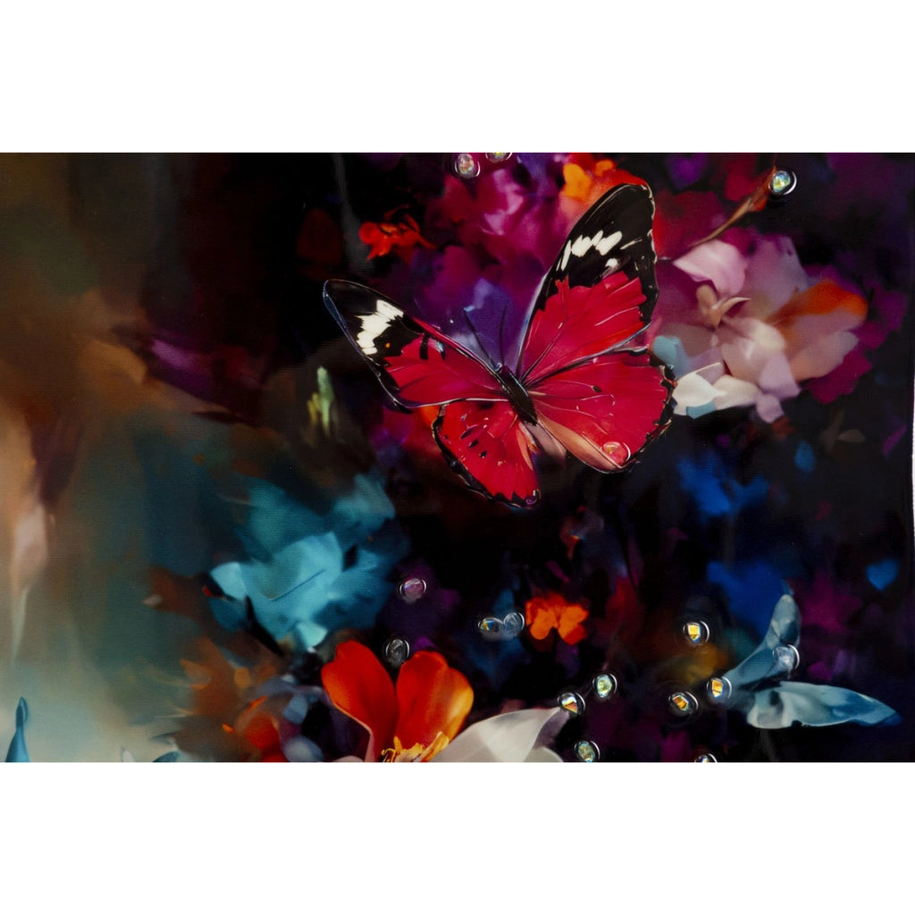 Stampa su Tela Fiori, Multicolore, Tessuto, 92x62x4 cm