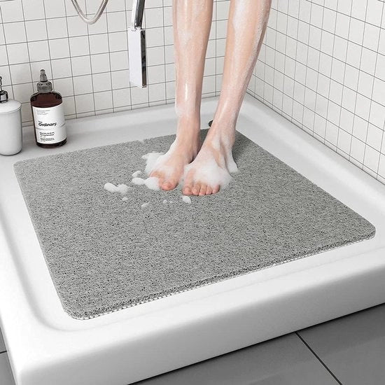 Matte antiscivolo quadrata 80x80 cm - Luffa comfort - Fessure di scarico - Piastra per doccia - Bagno