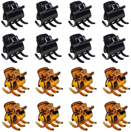 Kit di spazzole per capelli in plastica - 16 pezzi - Mini spazzole per capelli - Perfetto grip - Leggero - Materiale duraturo