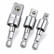 Set 3 Adattatori Per Bussola Trapano Girevoli 360° 1/4" 3/8" 1/2" Acciaio 31489