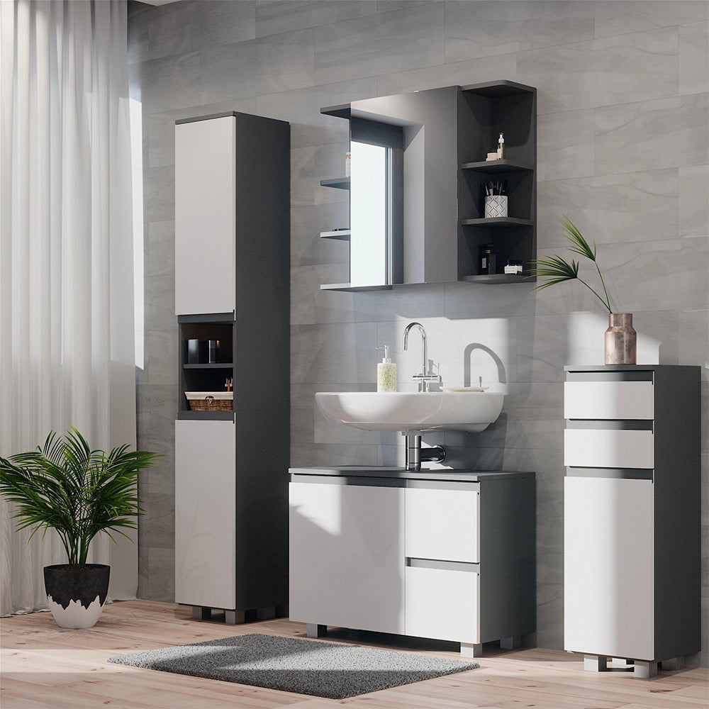 Vicco Set mobili bagno Antracite 4 parti