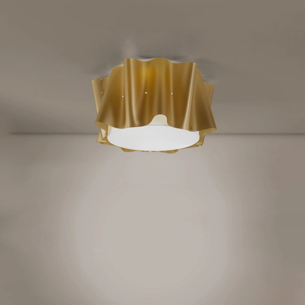 Plafoniera Moderna Folio Polilux ® New Gold 1 Luce E27