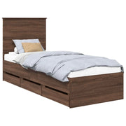 Letto singolo | Letto per adulti | Struttura del letto con cassetto Rovere Marrone 75 x 190 cm