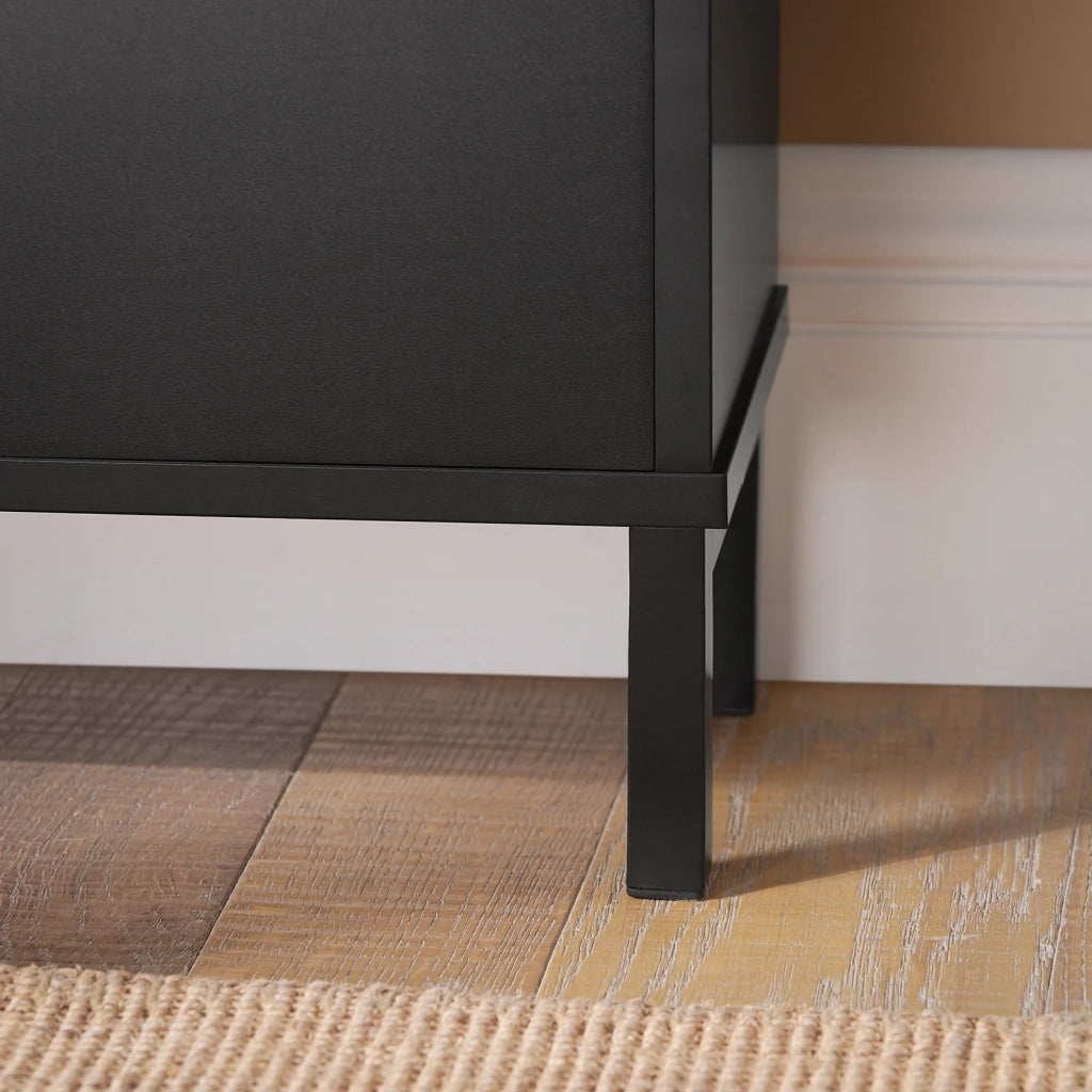 Scarpiera Slim da Ingresso con 4 ante e 4 scomparti Salvaspazio 100x19x91 cm Nero FSR100-SCH