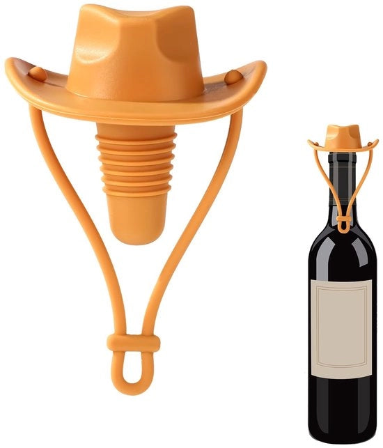 Stopper di vino in forma di cowboy - Tappo di vino in silicone - Tappo divertente per bottiglie - Chiusura di tappo per bottiglie - Leggero - 10x6cm