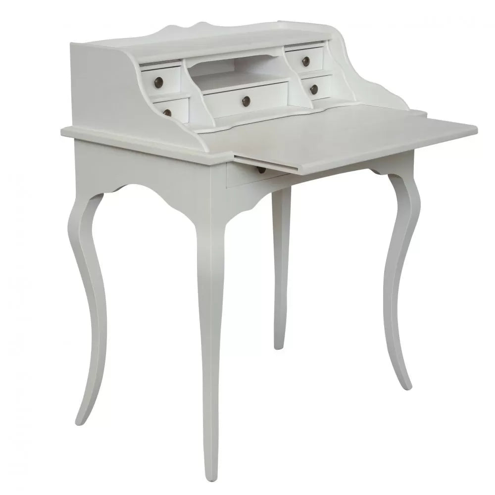 Scrivania classica 6 cassetti piano estraibile legno bianco 78x50x95 - Mobili 2G