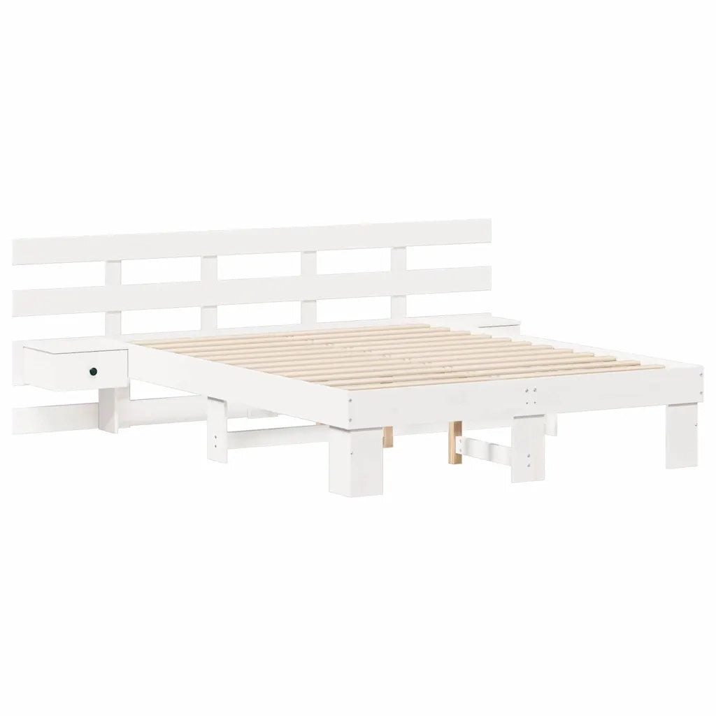 vidaXL Struttura del letto con cassetto Bianco