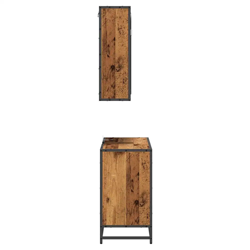 vidaXL Set di mobili per il bagno 2 pcs Legno vecchio 65 x 33 x 60 cm