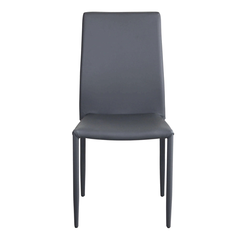 Sedia da Pranzo Moderna in Ecopelle Acciaio cm 41x43x90 - RACHEL