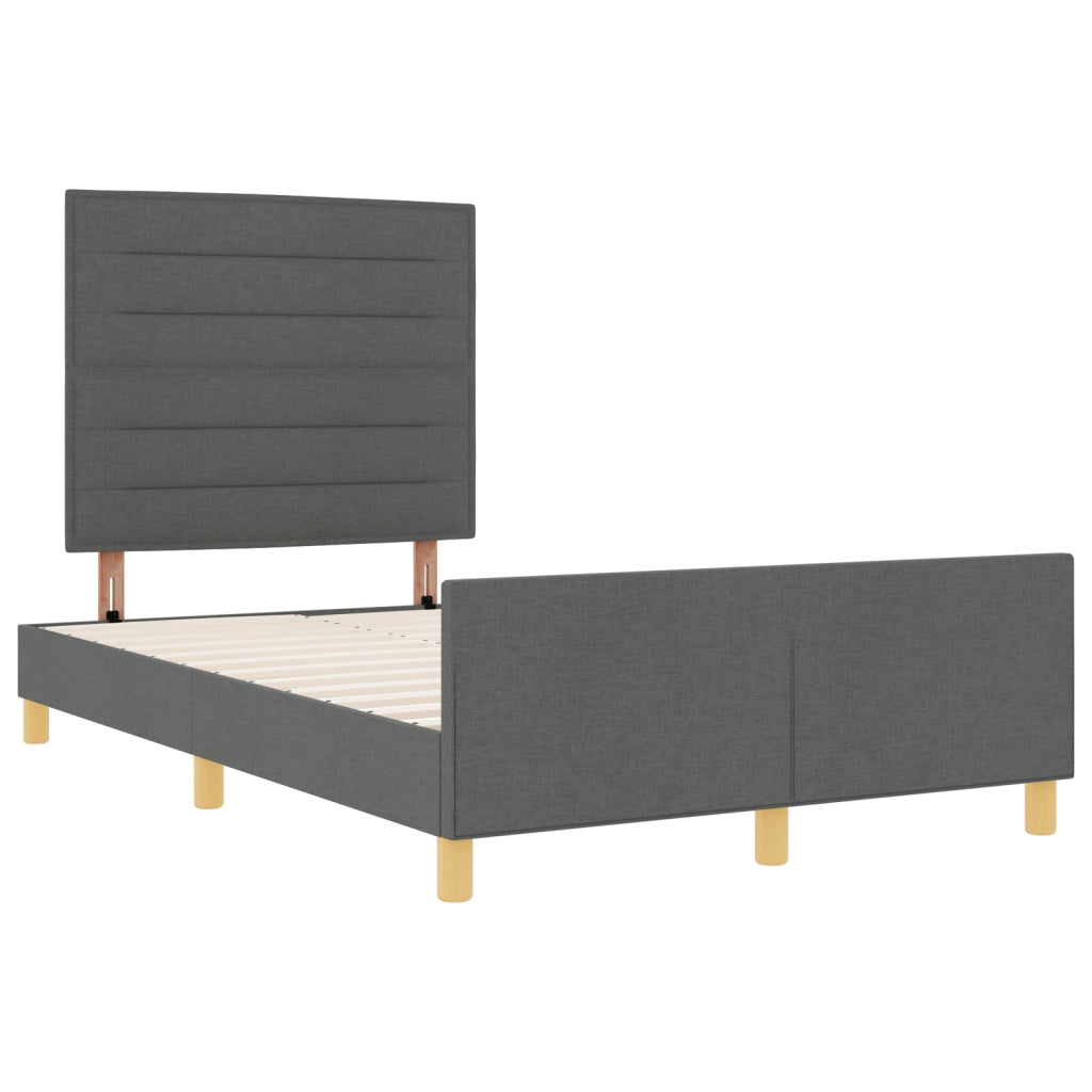 Struttura Letto in Tessuto Grigio Scuro 120x190 cm