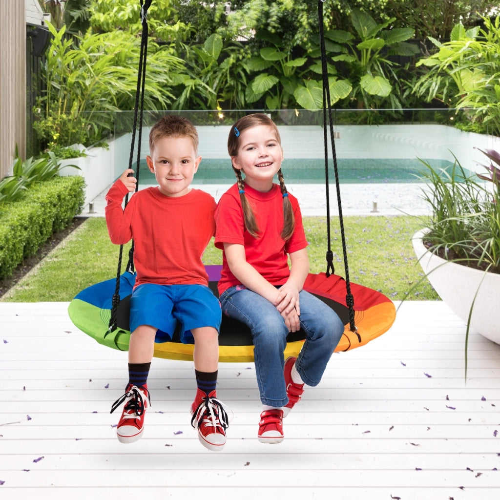 Altalena a nido per bambini in tessuto da giardino, Nido Altalena da appendere 100CM 150KG Colorato