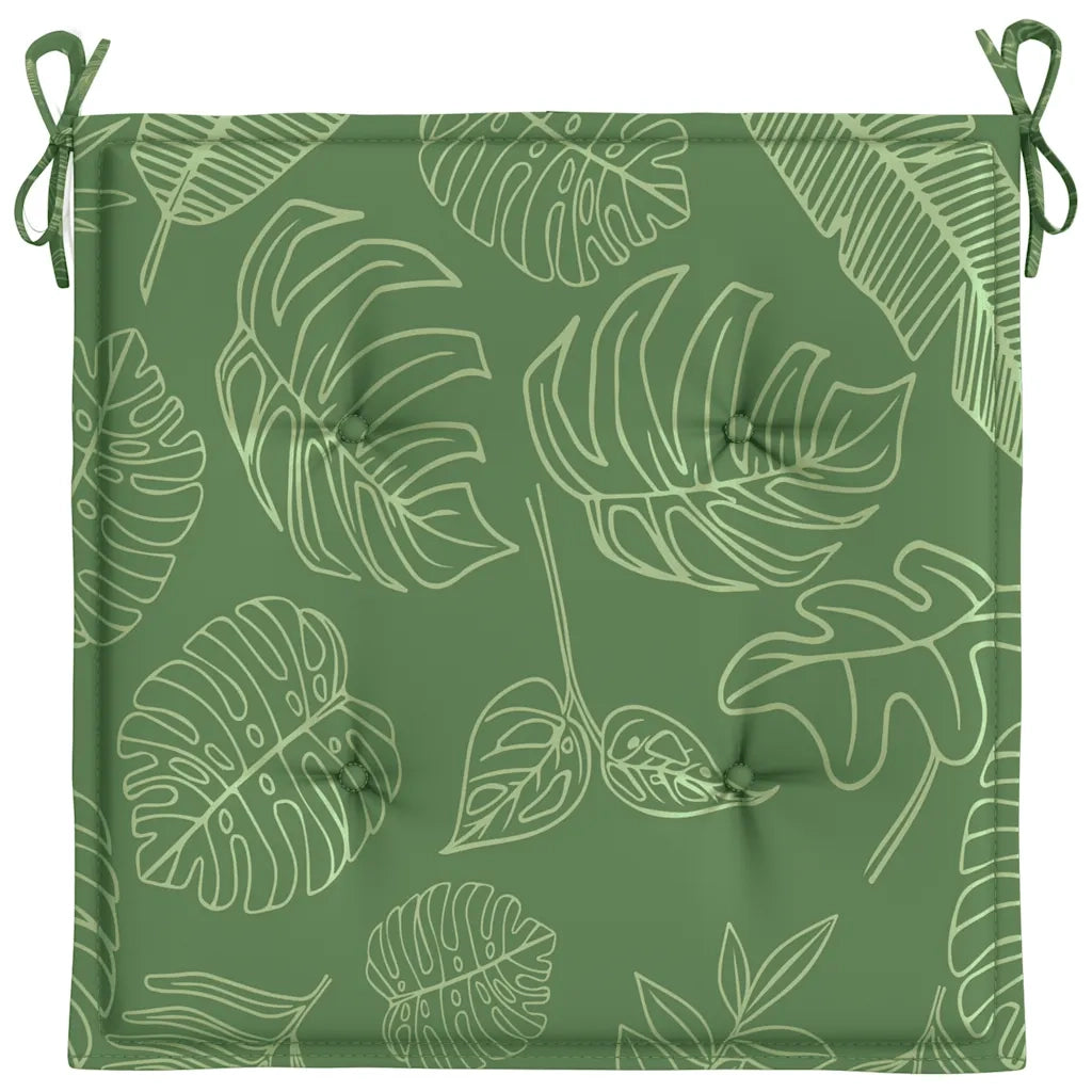 Cuscini per Sedia 2 pz Motivo a Foglie 50x50x4 cm in Tessuto 361089